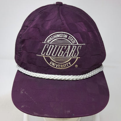 Washington State Cougars NCAA Purple 5 Panel One Size Hat Rope Strapback Green