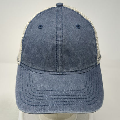 George Trucker Hat Blue One Size Mesh Back Snapback Curved Brim Cotton