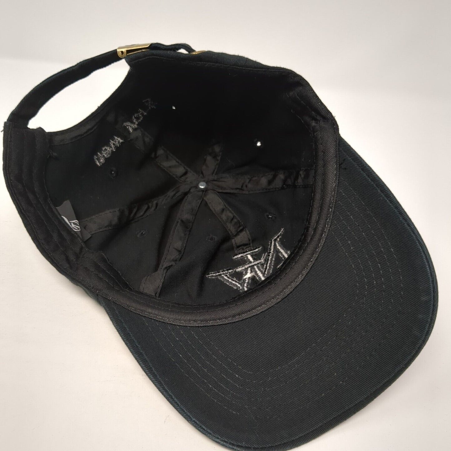 NY New York Slideback Hat Black One Size Adjustable Solid 6 Panel