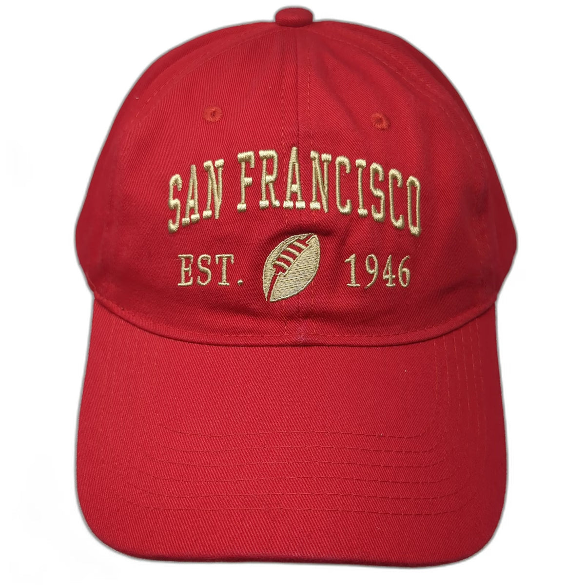 San Francisco Football EST 1946 Hat Baseball Cap Red One Size Gold Embroidery