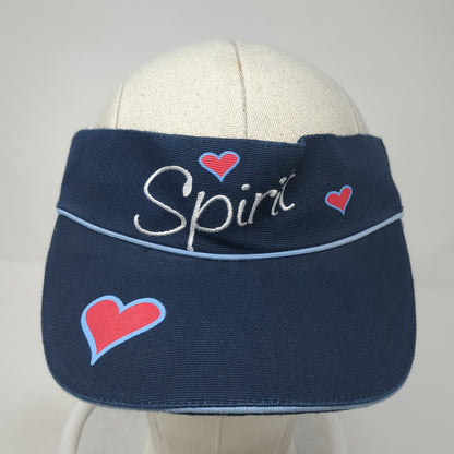 Spirit Hearts Strapback Visor Hat Blue One Size Adjustable Outdoor