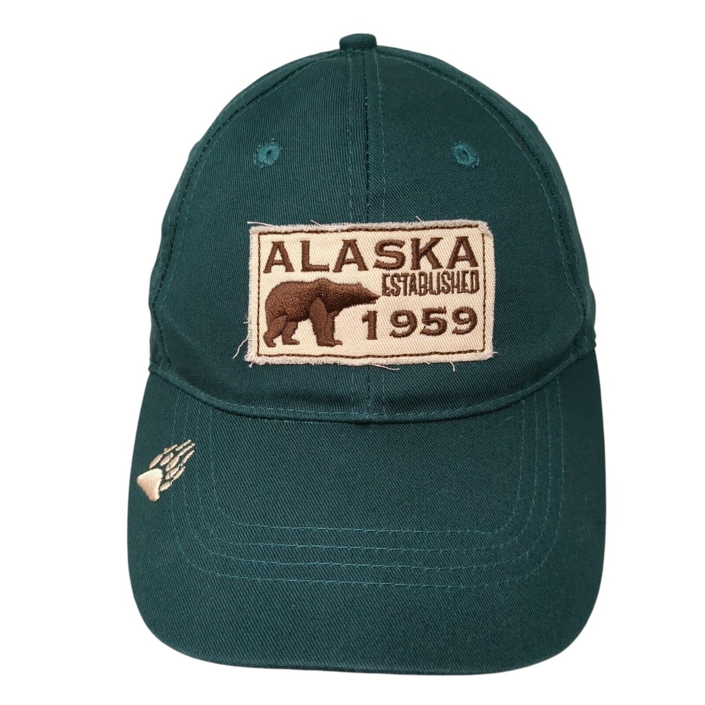 Alaska Established 1959 Strapback Hat Green One Size Adjustable 6 Panel