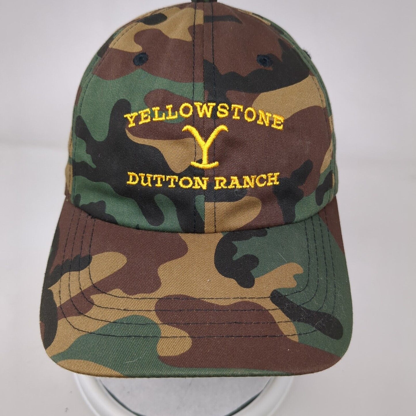 Yellowstone Dutton Ranch Slideback Hat Camo OSFA Embroidered Yupoong