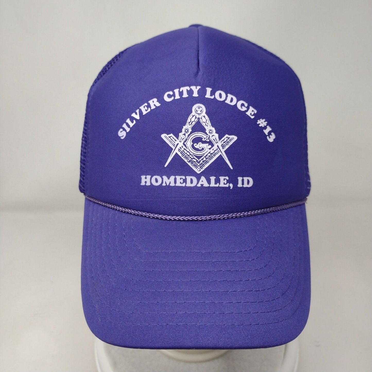 Silver City Lodge #13 Homedale ID Snapback Trucker Hat Purple OS Mesh Back Rope