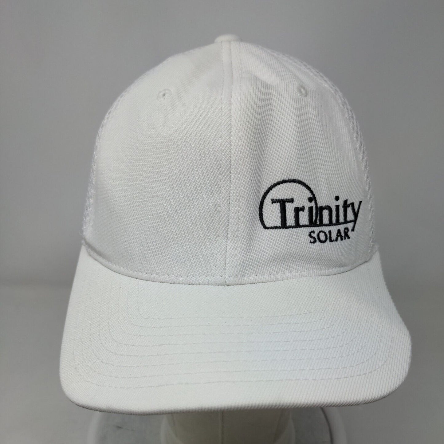 Trinity Solar Fitted Hat White L/XL Breathable Mesh Flexfit 6 Panel Yupoong