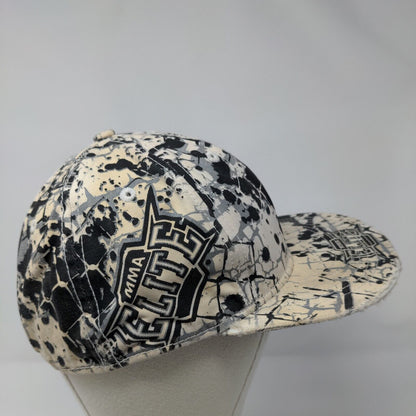 MMA Elite Fitted Hat S/M Embroidered Graphic Print Vented Holes 6 Panel