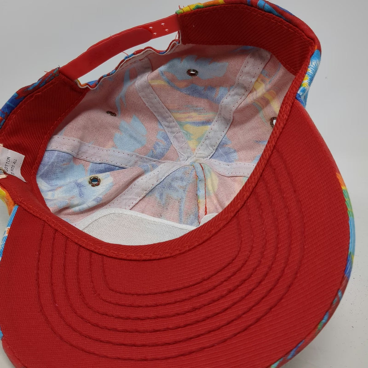 5 Panel Red One Size Tropical Palm Tree Print Cozumel Mexico Snapback Cotton Hat