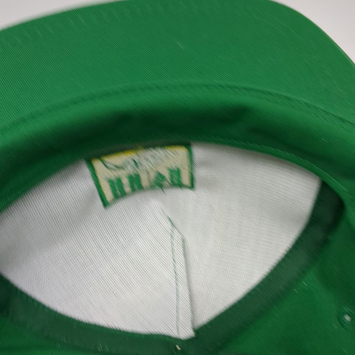 K-Products 5 Panel Green Hat HM Golf Rope Brim Leather Strap Made in USA Vintage