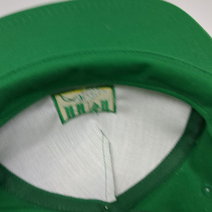 K-Products 5 Panel Green Hat HM Golf Rope Brim Leather Strap Made in USA Vintage