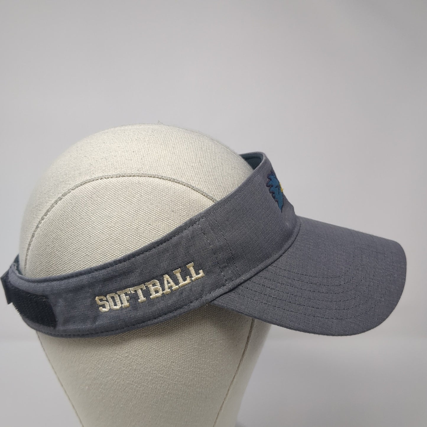 Softball Strapback Sun Visor Hat Gray One Size Embroidered Under Armour