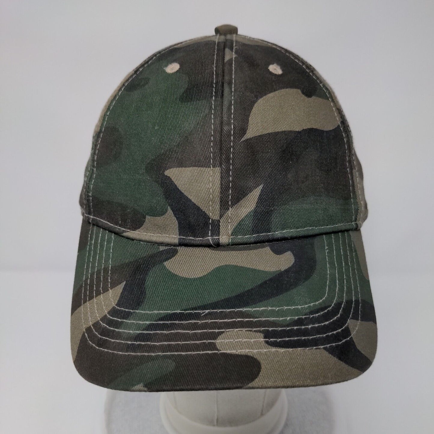 Unbranded Strapback Hat Camouflage OSFM Adjustable Vented Holes 6 Panel Blank