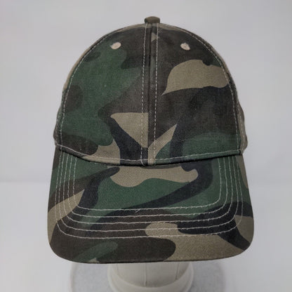 Unbranded Strapback Hat Camouflage OSFM Adjustable Vented Holes 6 Panel Blank