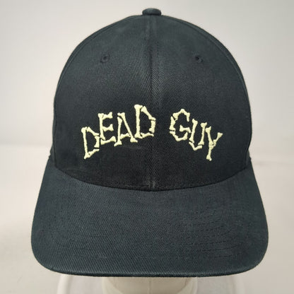 Flexfit Baseball Cap Black M Dead Guy Embroidered Bone Font Stretch Fitted Hat