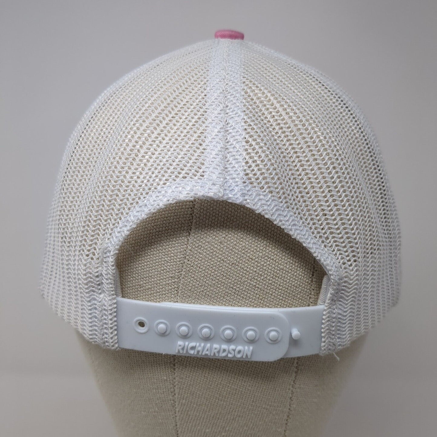 Richardson Snapback Trucker Hat Pink One Size Adjustable 6 Panel Mesh Back