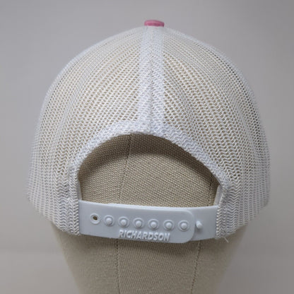 Richardson Snapback Trucker Hat Pink One Size Adjustable 6 Panel Mesh Back