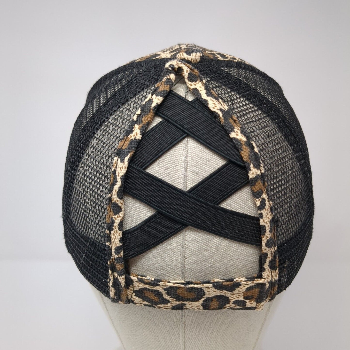 Trump 2020 Strapback Trucker Hat Multi Animal Print One Size Ponytail