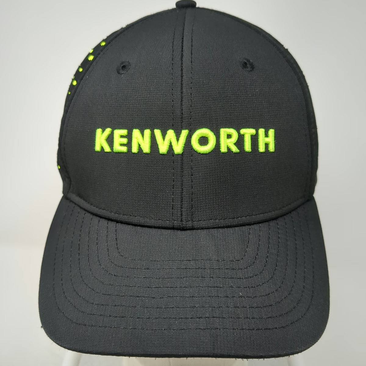 BDA Kenworth Snapback Hat Black One Size Green Perforated Mesh Truck Logo PACCAR