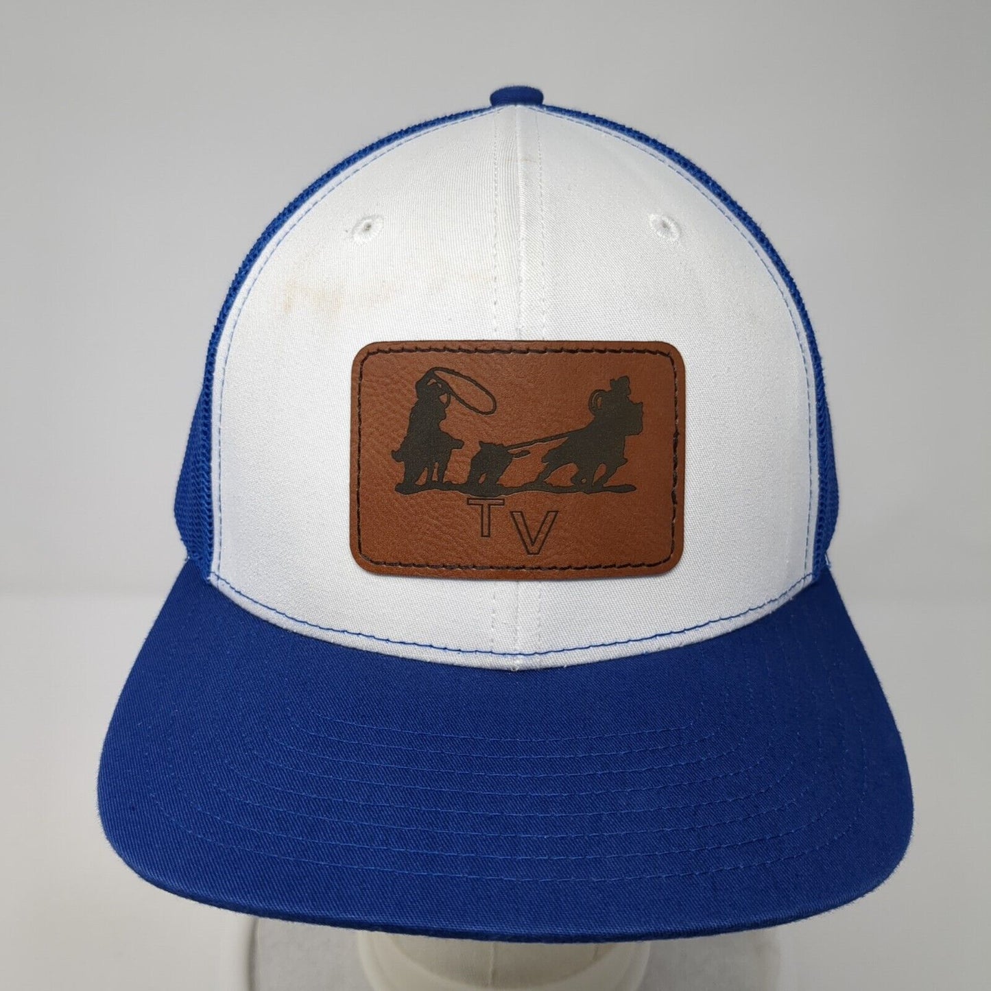 TV Snapback Trucker Hat Blue One Size Adjustable Mesh Back 6 Panel Richardson