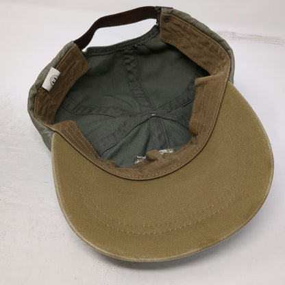 G.H. Bass & Co. Baseball Cap Green Nautical Flags Leather Slideback Hat Vintage