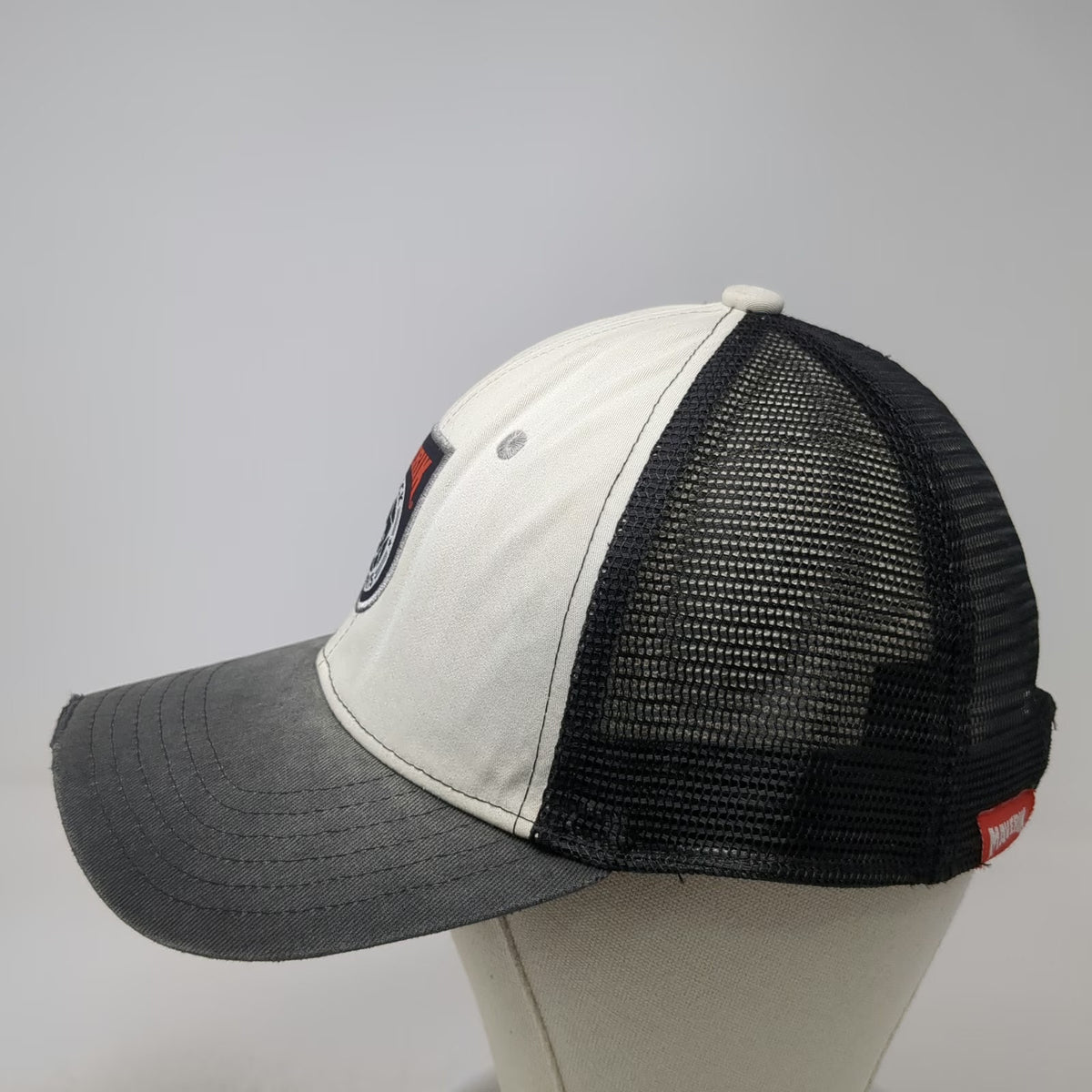Maverik Trucker Hat White Gray One Size Truck Norris Mesh Back Snapback Graphic