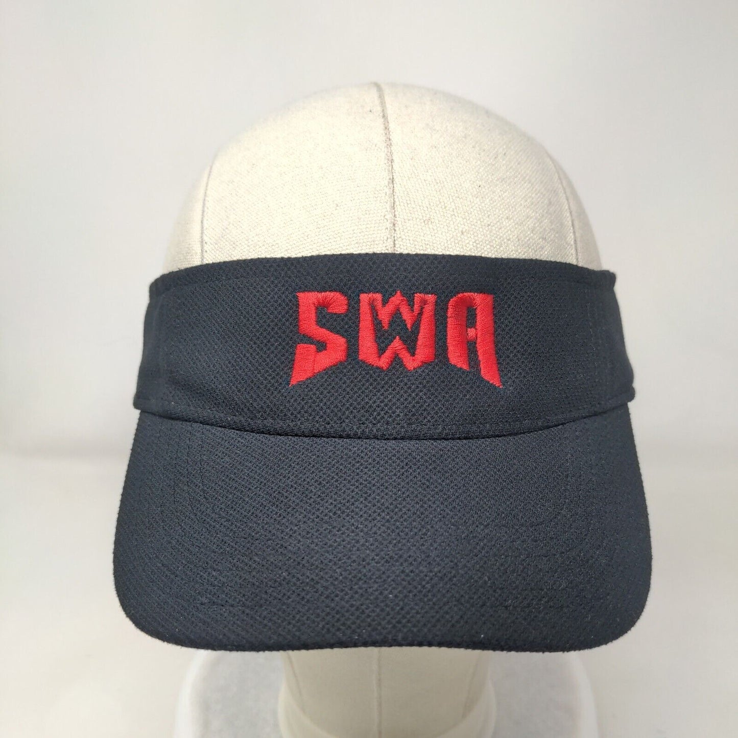 SWA Strapback Hat Black One Size Adjustable Embroidered Sport-Tek