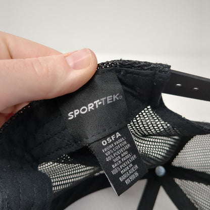 Stone Crossing Snapback Mesh Back Trucker Hat Black One Size Sport-Tek