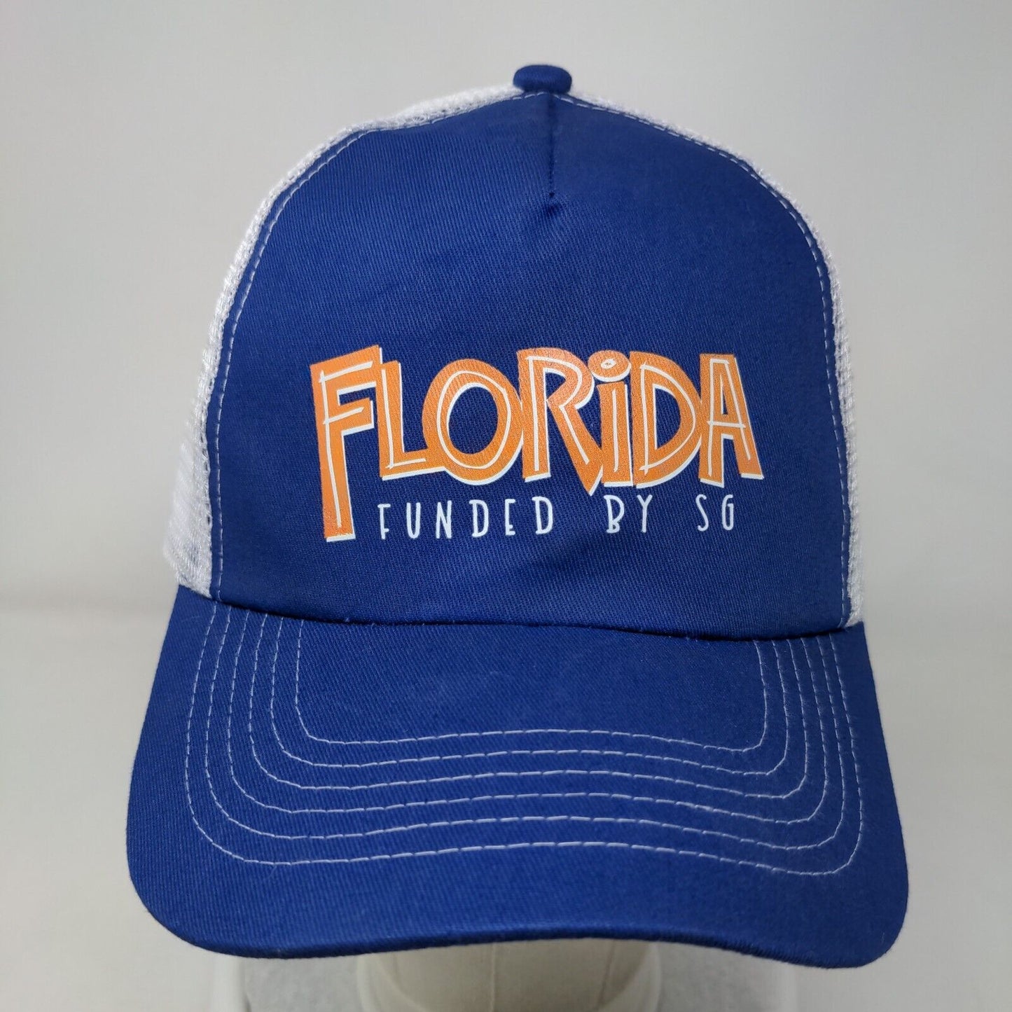 Florida Funded By SG Snapback Mesh Back Trucker Hat Blue OSFM Hit Wear
