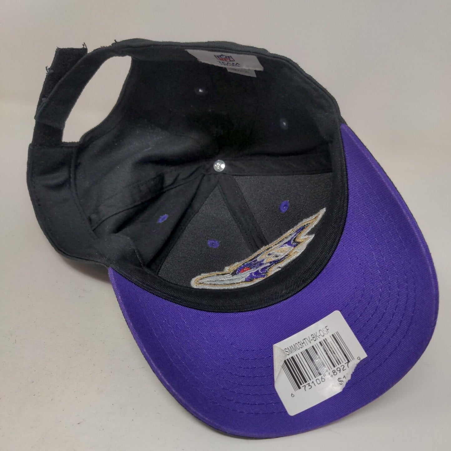 NFL Men's Baltimore Ravens Strapback Hat Black Purple OS Embroidered Logo