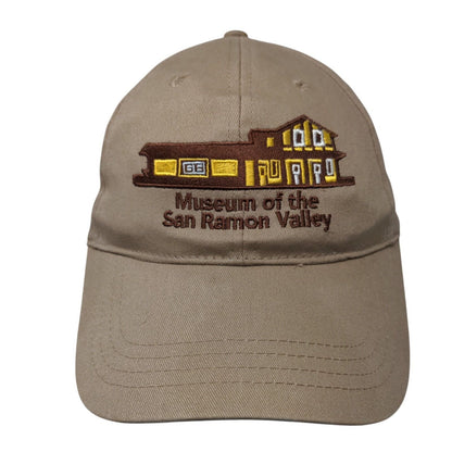 Museum of the San Ramon Valley Strapback Hat Tan OSFA Embroidered