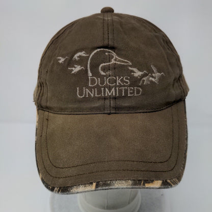Ducks Unlimited DU Leader Slideback Hat Brown OSFM Camo Trim Outdoor Cap