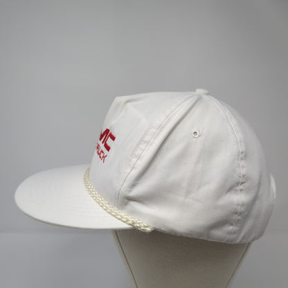 GMC Truck Snapback Cap White One Size Adjustable Embroidered Rope 6 Panel DA