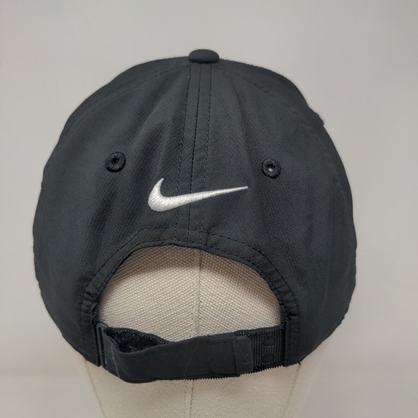 Nike Swoosh Strapback Hat Black OSFM Embroidered Logo Adjustable