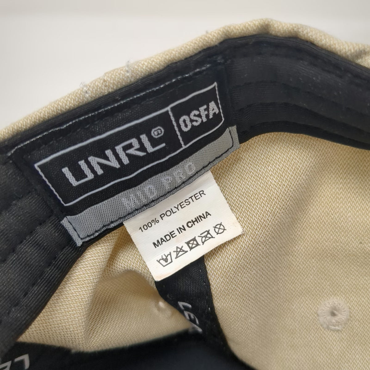 UNRL Snapback Beige One Size Square Patch Polyester Mid Pro Supply Co Hat