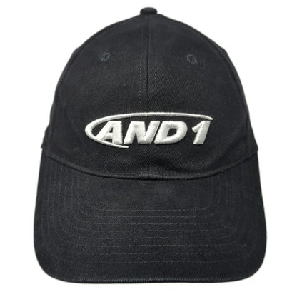 AND 1 Baseball Cap Black M Embroidered Logo Stretch Fit Curved Brim Hat