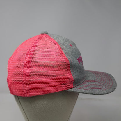 Powerco Solar Trucker Hat Gray Pink One Size Mesh Back Snapback Contrast Stitch