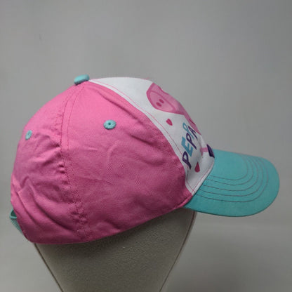 Peppa Pig Girl's Strapback Hat Pink Blue Graphic Size OSFM 100% Cotton