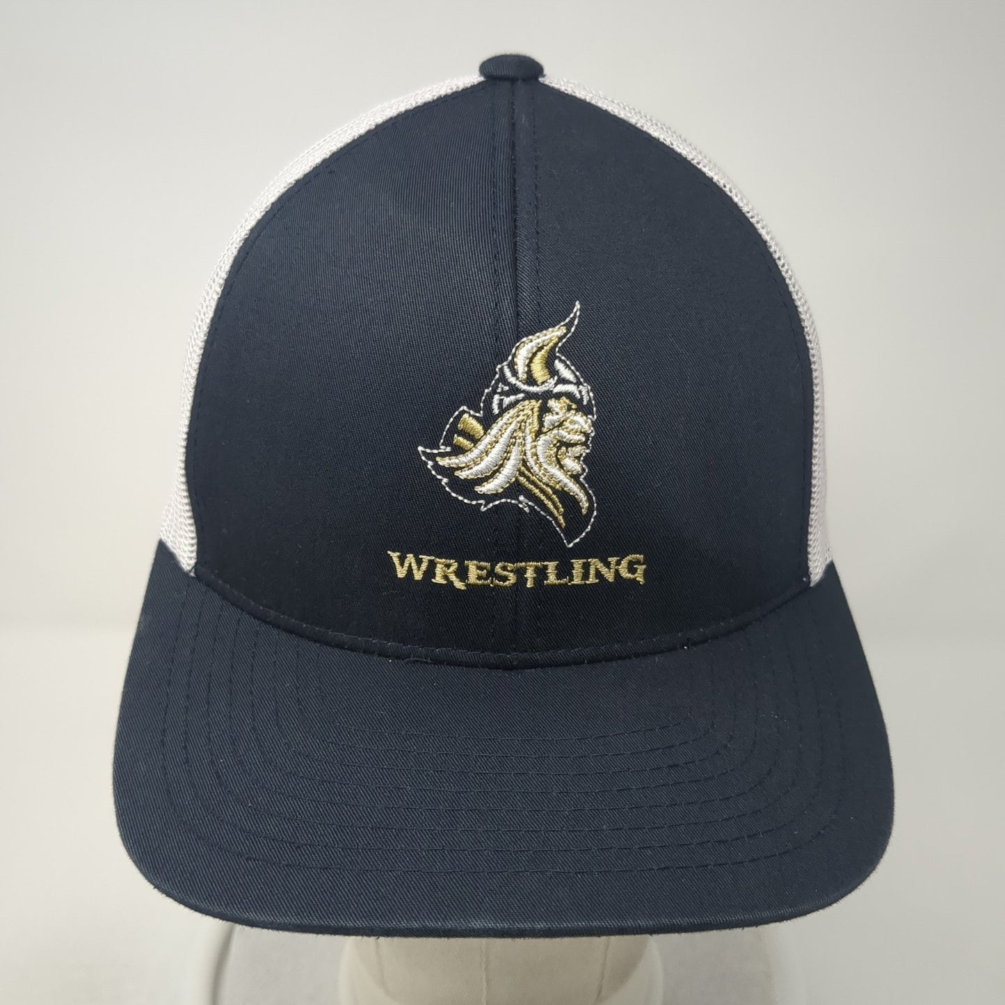 Wrestling Snapback Trucker Hat Blue OS Adjustable Mesh Back Pacific Headwear