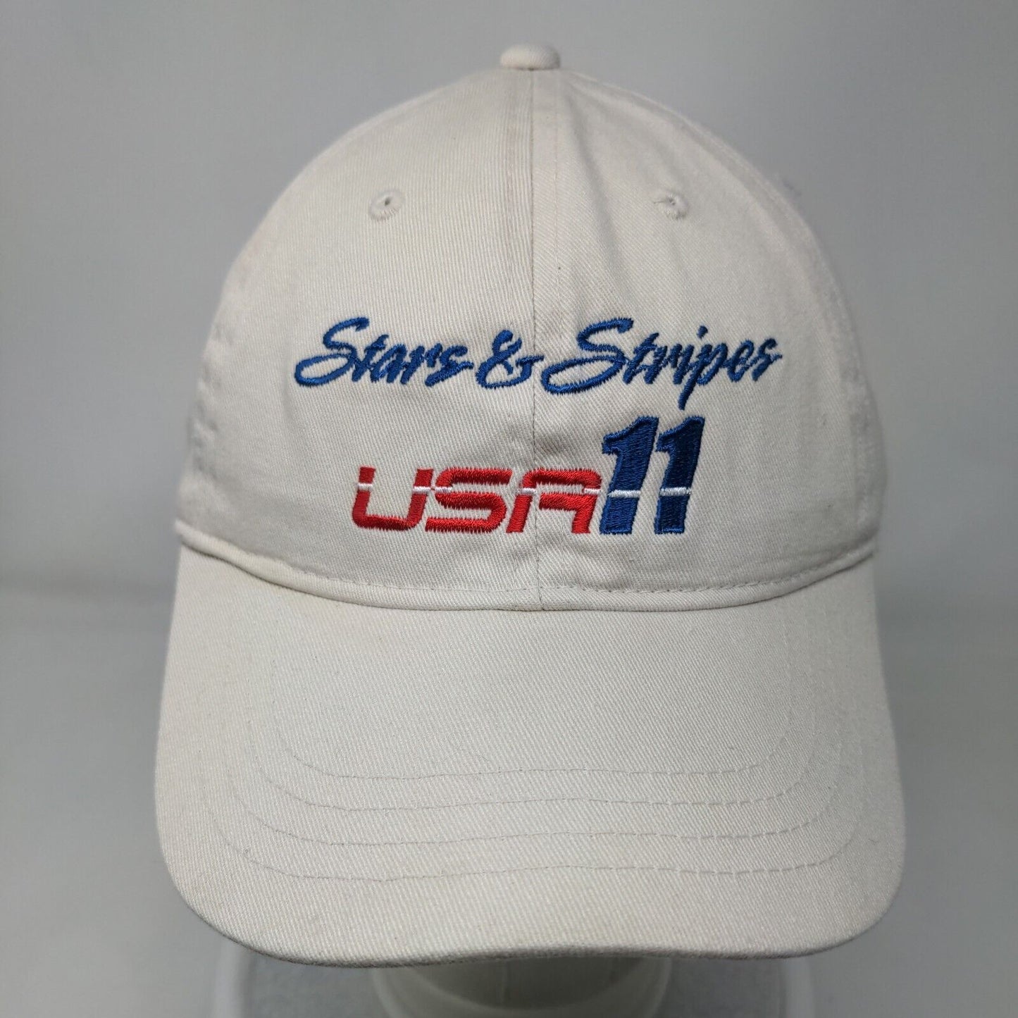 Stars & Stripes USA 11 Slideback Hat Tan OSFM Adjustable Patriotic Outdoor Cap