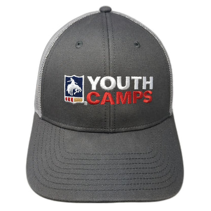 The Game Trucker Hat Gray One Size PRCA Youth Camps Rodeo Starts Here Snapback