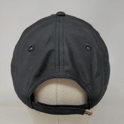 Puma Strapback Hat Black One Size Adjustable Solid 6 Panel Vent Holes