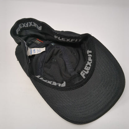 Reebok Fitted Hat Black L/XL Embroidered Flexfit Breathable 6 Panel Polyester