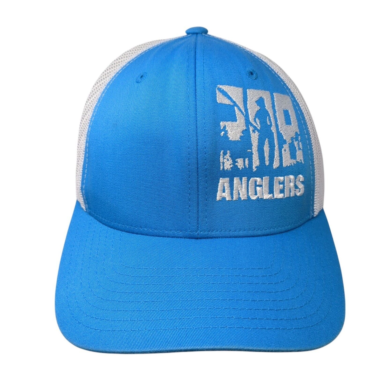 208 Anglers Snapback Mesh Back Trucker Hat Blue One Size Embroidered