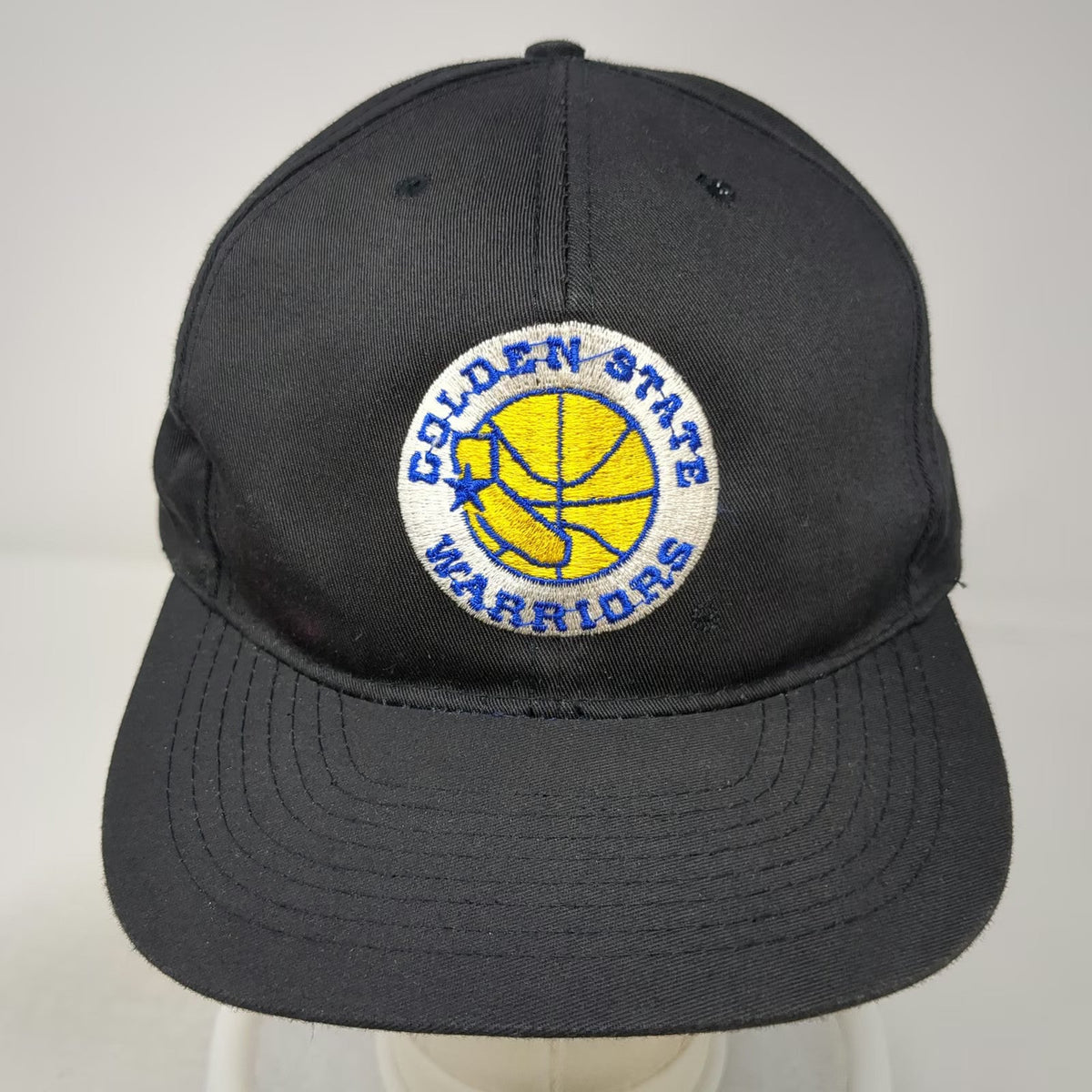 Golden State Warriors NBA OTTO Snapback Hat Black Blue Yellow White Vintage