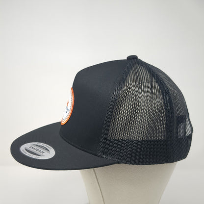 208 Properties Snapback Trucker Hat Black OS Adjustable Mesh Back Sport-Tek