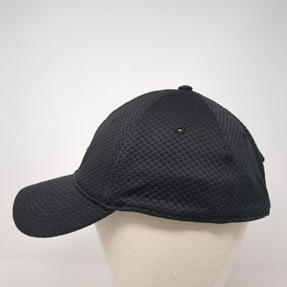 Nautica Logo Strapback Hat Black One Size Solid Adjustable Embroidered