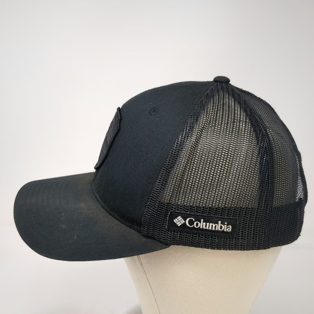 Columbia Trucker Hat Black One Size Mesh Back Patch Snapback Portland Oregon