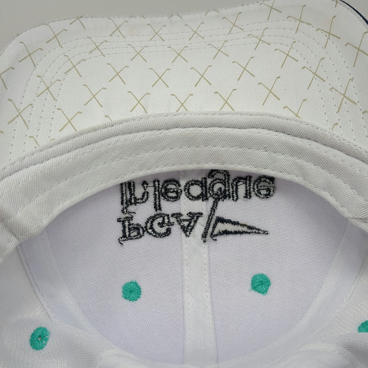 Macron Baseball Cap White One Size PGA Jr League Patterned Underbill Golf Hat