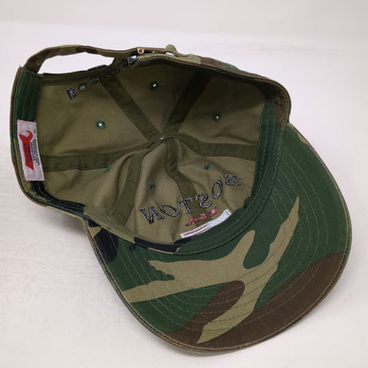 Bay State Apparel Boston Baseball Cap Green Camo American Flag One Size Hat