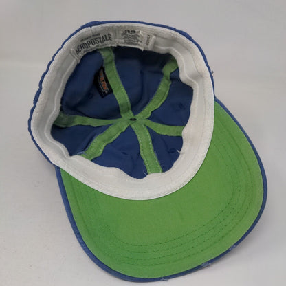 Aeropostale N-Y Fitted Hat Blue S/M Embroidered Distressed Vented Holes