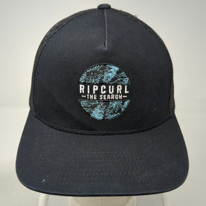 Rip Curl Trucker Hat Black One Size The Search Palm Leaf Patch Mesh Snapback